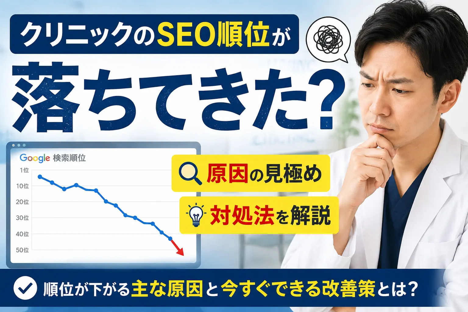 クリニックの検索順位が下がったとき、院長がまず考えるべきこと